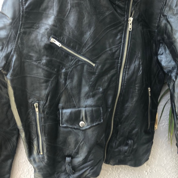 Vtg 80s Motorcycle Punk Rock 🎸Leather Jacket 🔥 - Picture 5 of 10